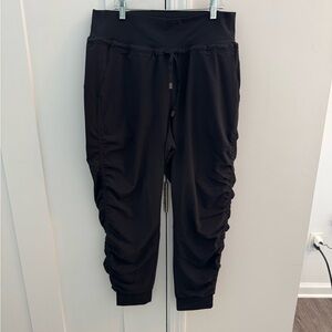 Athleta Black Ruched Jogger Pants